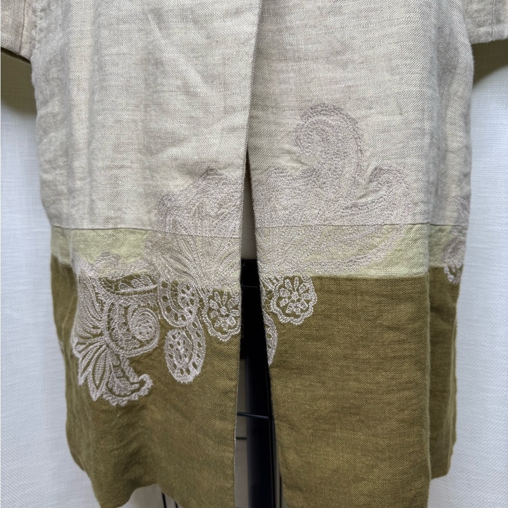 J. Jill Linen Jacket Small Neutral Button Front Lightweight Chic Layered Top - Picture 3 of 9